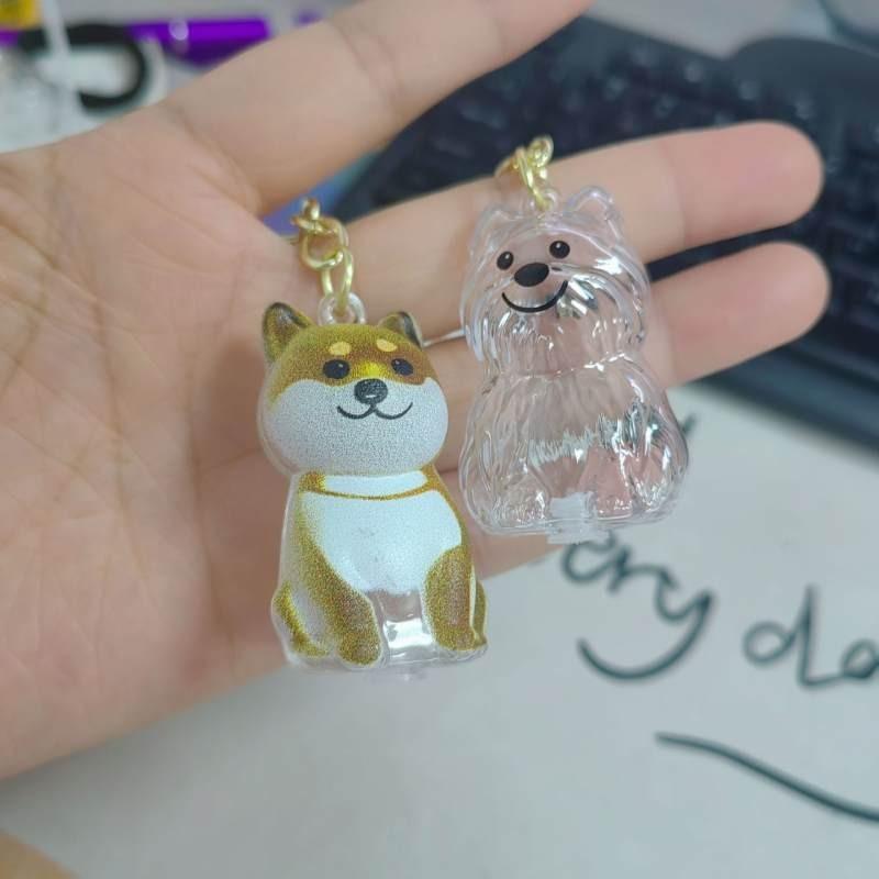 Pet Hair Storage Box Resin Cute Animal Keychain For Collectors And Giftgiving