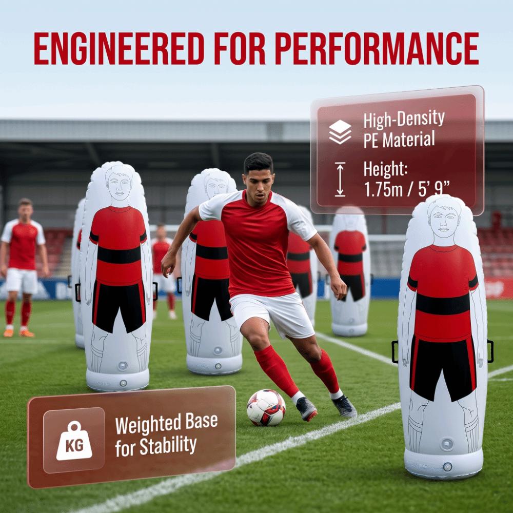 Freestanding Base Inflatable Mannequin Human-Shaped Print Football Practice Target Beginner Drills