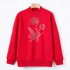 Middle-aged and Elderly Autumn Fashionable Base Shirt for Female Grandma New Pullover Knit Sweater Middle-aged Mother Hot Diamond Fashion Sweater