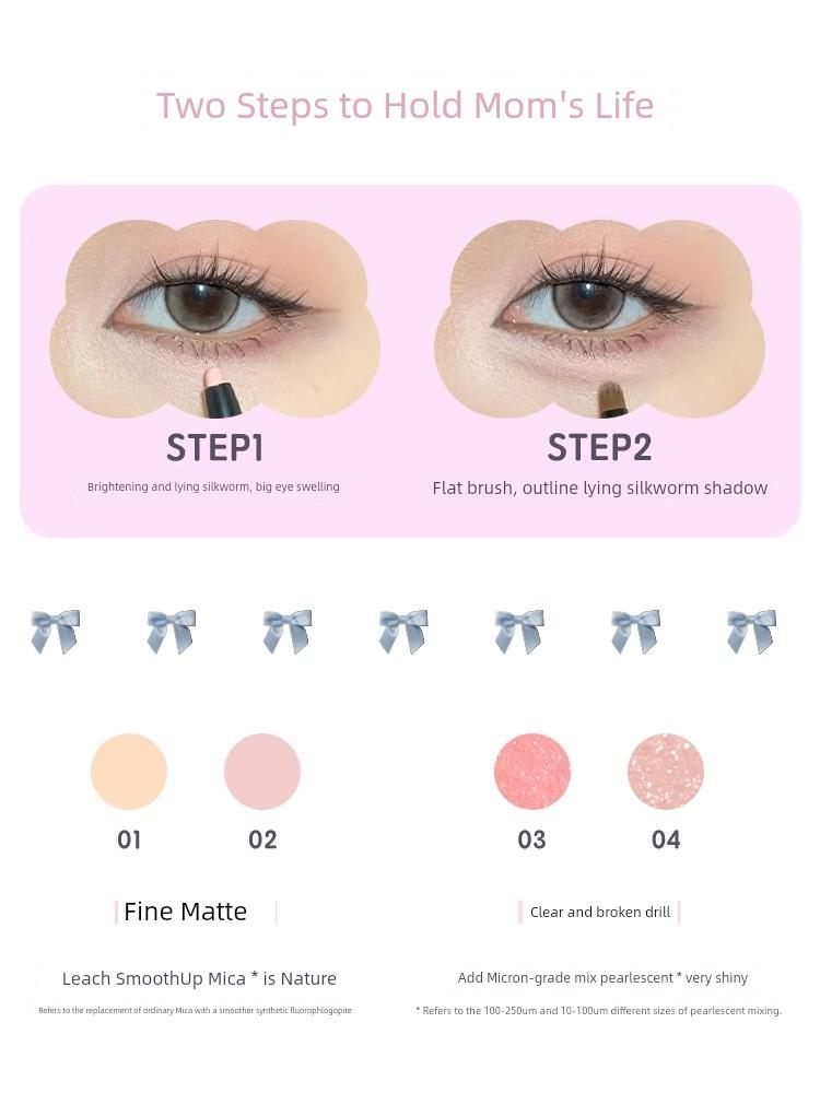 Flortte/FLORTTE Double-Headed Eye Shadow Pen Shading Powder Eyeliner Gel Pen Top Light Brightening Long-Lasting Natural