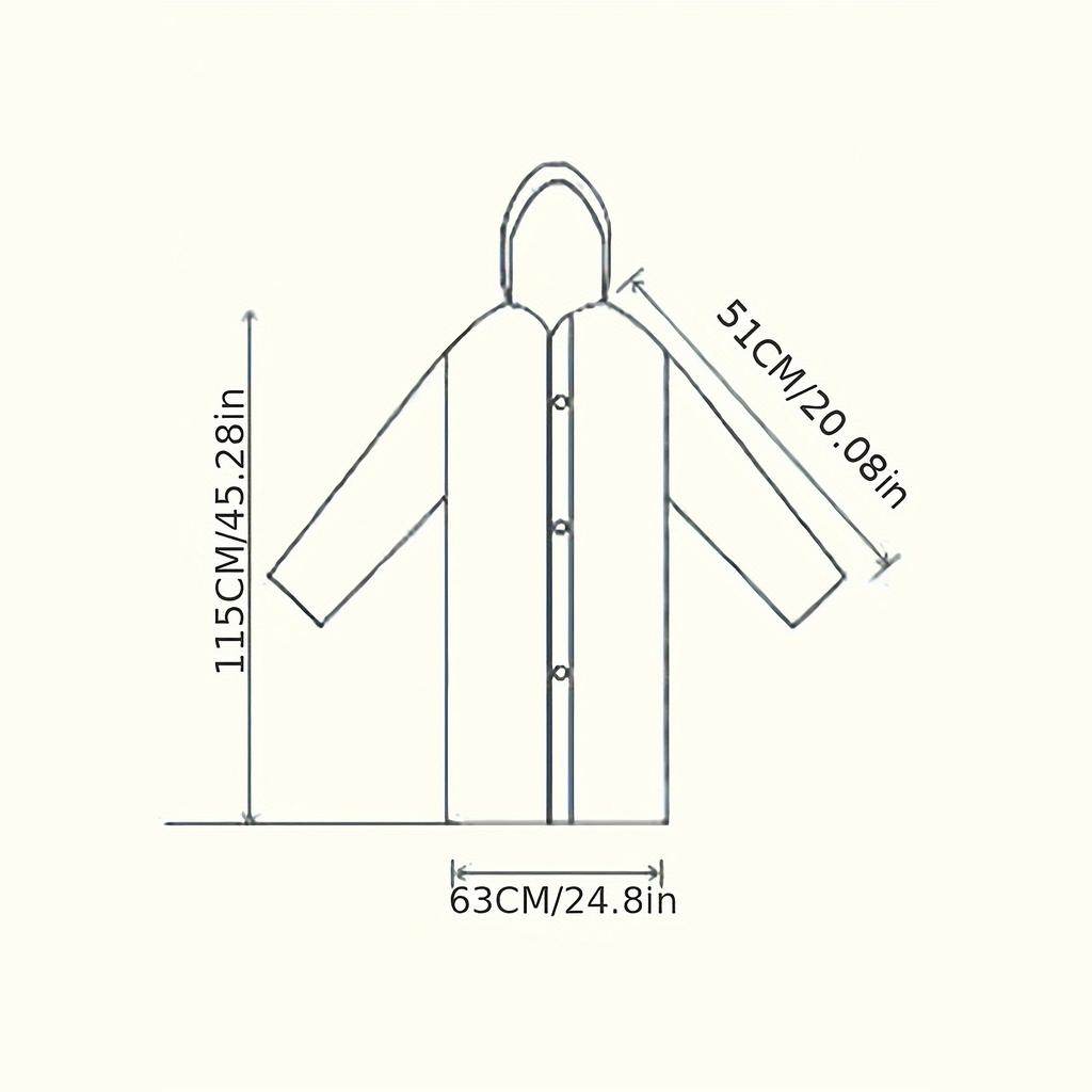 Thickened Adult Rain Jacket, Windproof And Waterproof EVA Thickened Full Body All In One Raincoat, Outdoor Cycling, Portable Raincoat