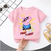Peppa Pig children's Polyester short-sleeved boys' sports shirt and girls' casual top, 2026 summer T-shirt with cartoon print