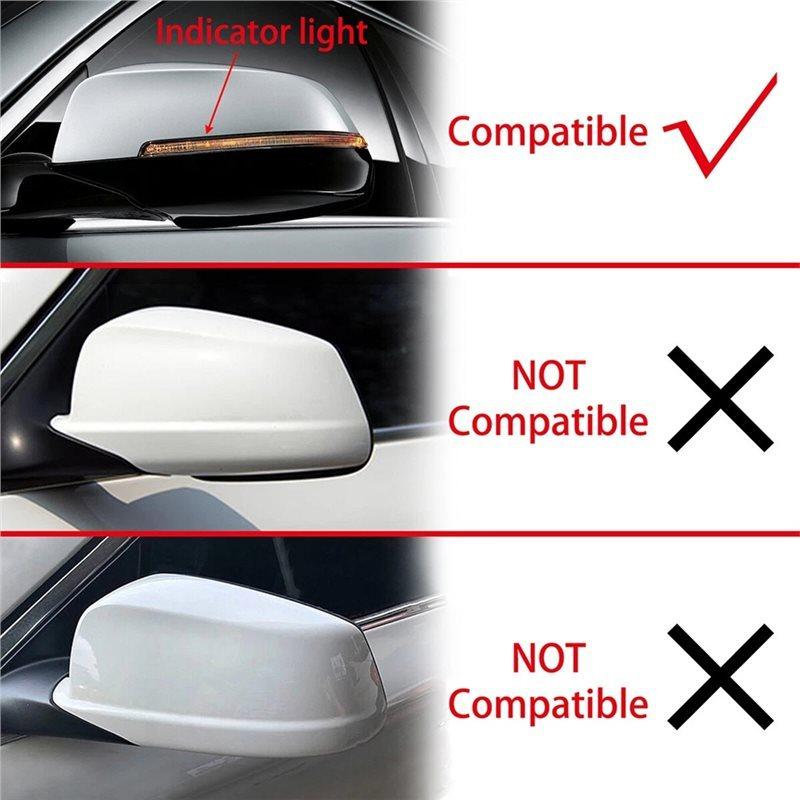 W/Lamp Side Mirror Cover Caps In Glossy Black Style For BMW 5 Series 6 Series 7 Series F10 F11 F07 F06 F12 F13 F01 F02 F03 F04