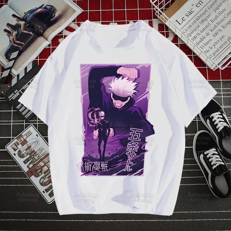 Gojo Satoru Jujutsu Kaisen Otaku Harajuku Мужские футболки Футболки Топы Дизайн Короткие рукава Эстетическая аниме футболка