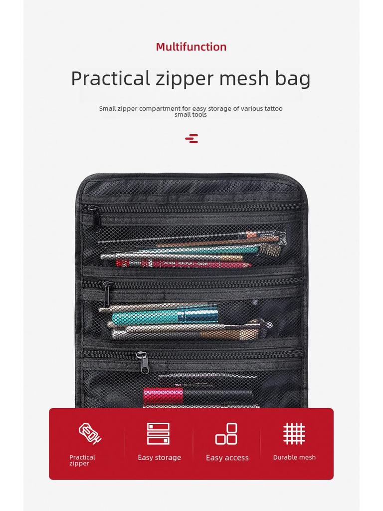 Большой многослойный профессиональный органайзер для макияжа и тату-инструментов