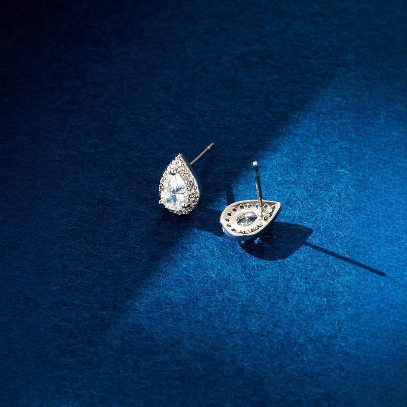 Свадебные украшения Европейская и американская мода Свадебные серьги-пусеты с цирконом в виде капли воды Изящные серьги для женщин Темпераментные серьги Горячие