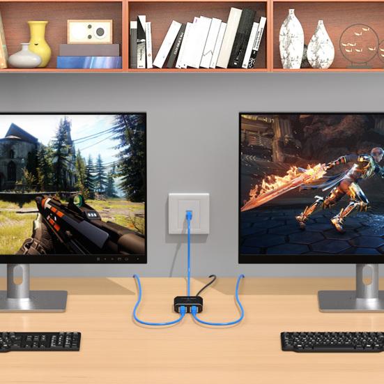 Ethernet-сплиттер, 1000 Мбит/с, высокоскоростной, от 1 до 2 устройств, одновременная работа в сети, стабильная передача сигнала, сетевой разветвитель