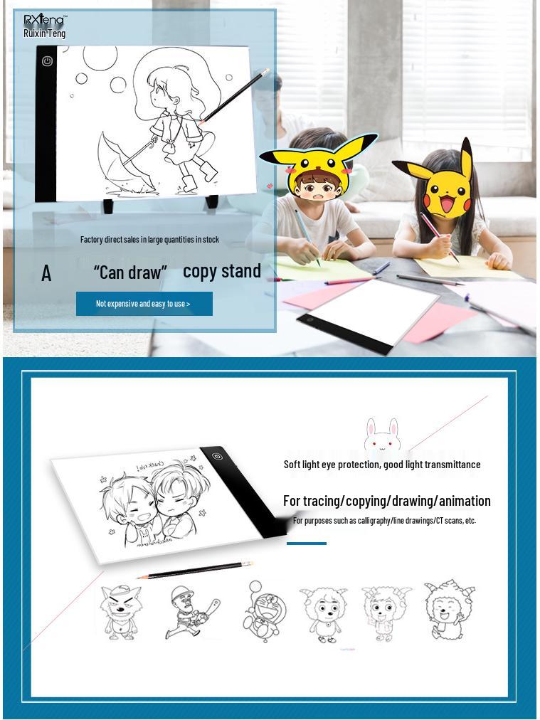 A4 LED Anime Drawing Board - Light-Up Tracing Table for Calligraphy, Sketching, and Diamond Painting.