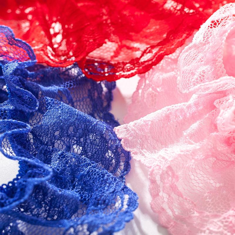 Сексуальное кружевное нижнее белье, женские трусики с бантом на спине, женские стринги с Т-образной спинкой, прозрачное нижнее белье, милые трусики с жемчугом