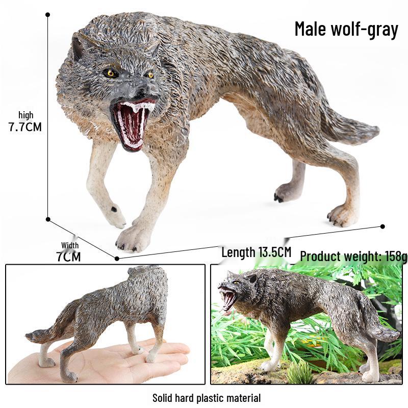Cross-border Children's Solid Yellow Wolf & Gray Wolf Pup Ornamental Toys