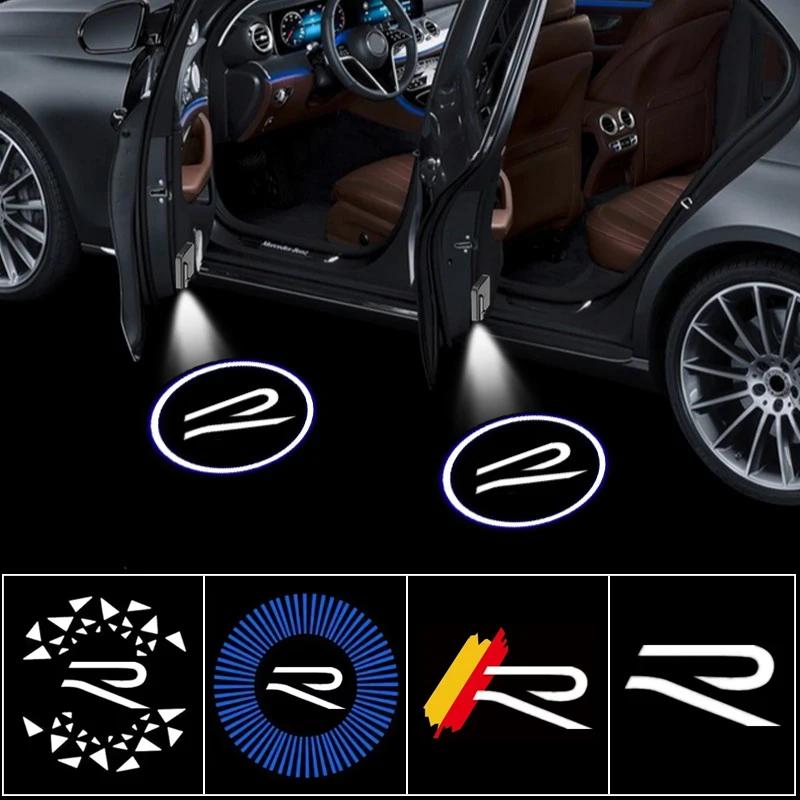 SVLHP1 2Pcs LED Car Door Welcome Light Logo for VOLKSWAGEN VW R Line Golf Tiguan POLO BORA Passat Jetta Touareg Courtesy Projector Lamp