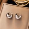 Elegant Retro Stainless Steel Earrings with Exaggerated Design for Women