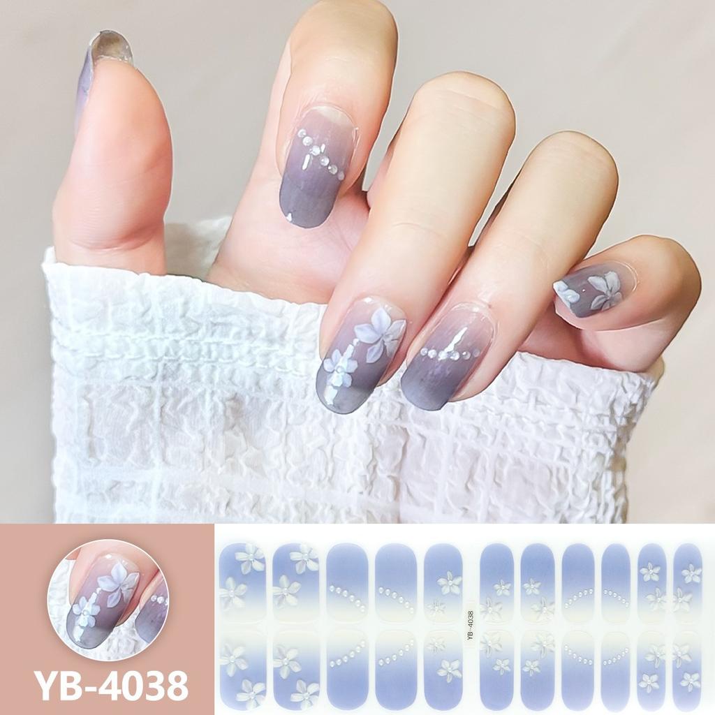 22 наклейки для ногтей из полуотвержденного геля, чисто УФ/ЛЕД лампа, гелевый лак-обертка, долговечное полное покрытие, гелевая наклейка, декор для ногтей