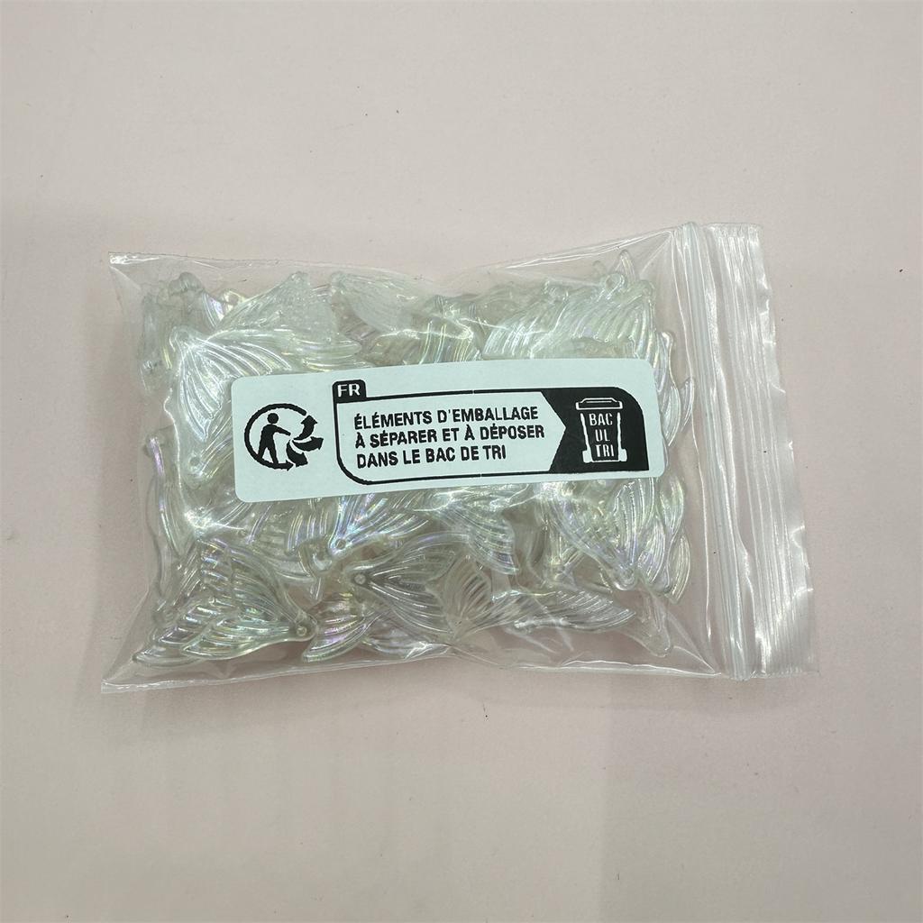 20*19,4 мм 100 шт. Новые популярные бусины для ожерелья в виде рыбьего хвоста для девочек, акриловые браслеты, сделай сам, ювелирные изделия, прозрачные, цветные, подарки ручной работы