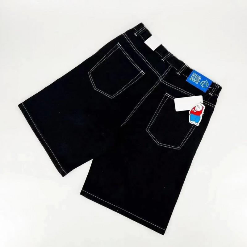 Y2K Style Mens Embroidered Denim Jeans Straight Fit Mid-Rise Casual Wear Youth