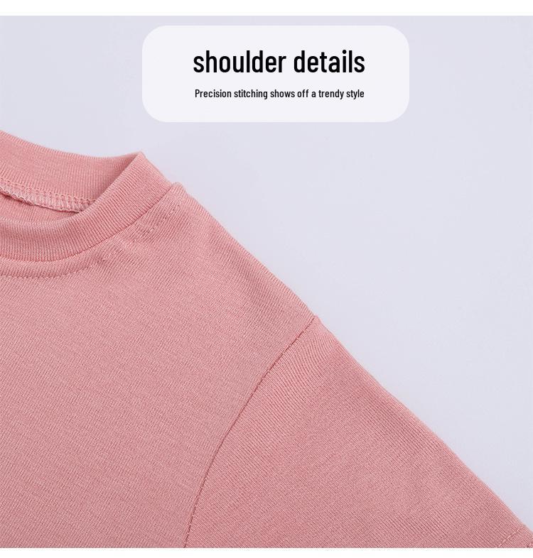 Kids' Short-Sleeve Summer T-Shirt - Korean Style Solid Color Round Neck for Boys & Girls