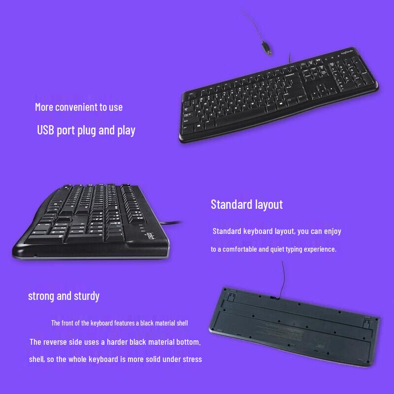 Logitech K120 Полноразмерная проводная офисная клавиатура