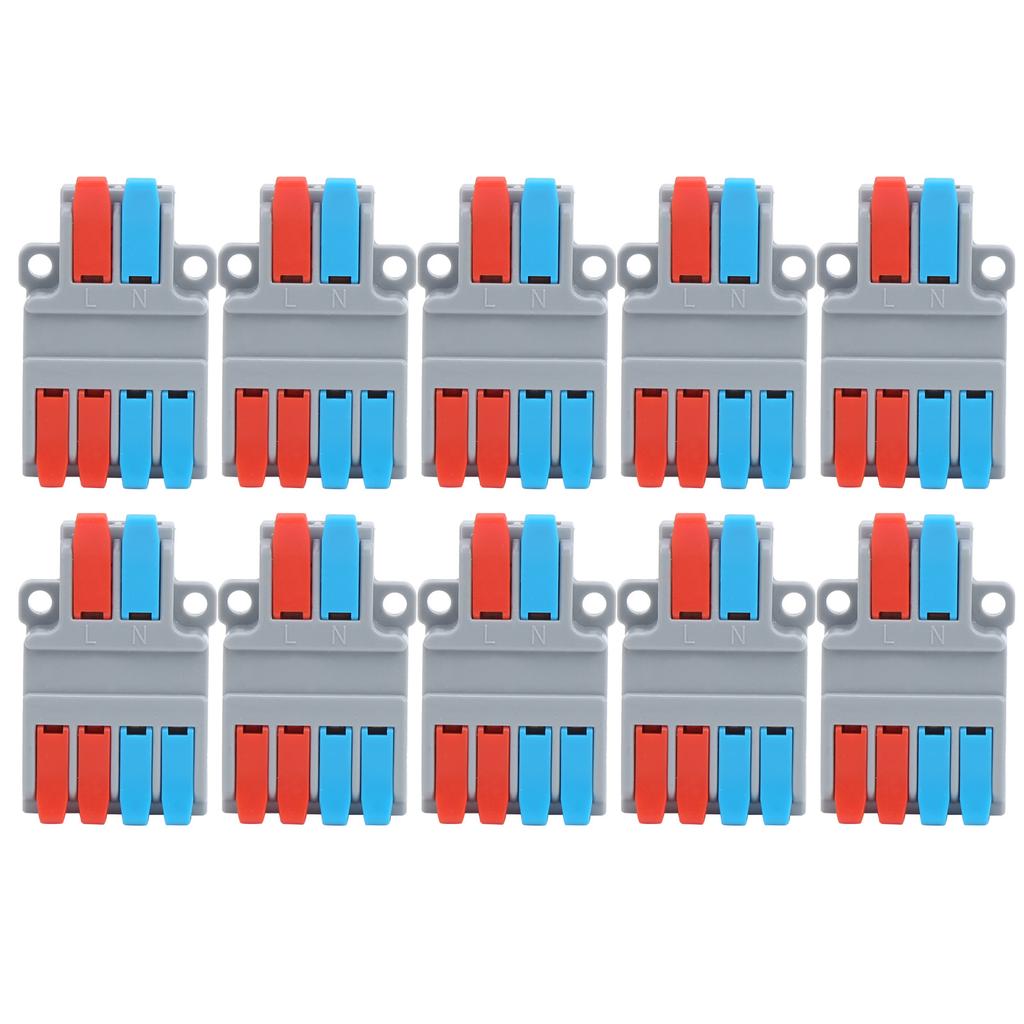 10Pcs Cable Connector Terminal Multi Function 2 In 4 Out Quick Wiring Connection LT-624