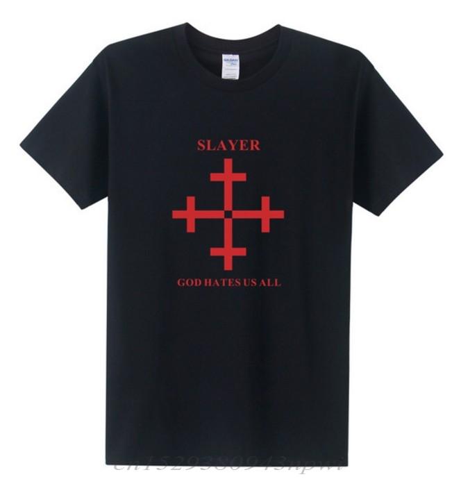 2020 Summer Fashion Slayer T Shirt Unisex God Hates Us All Unisex T Shirt Metal Rock Band Short Sleeve Cotton Tshirt Unisex Tops