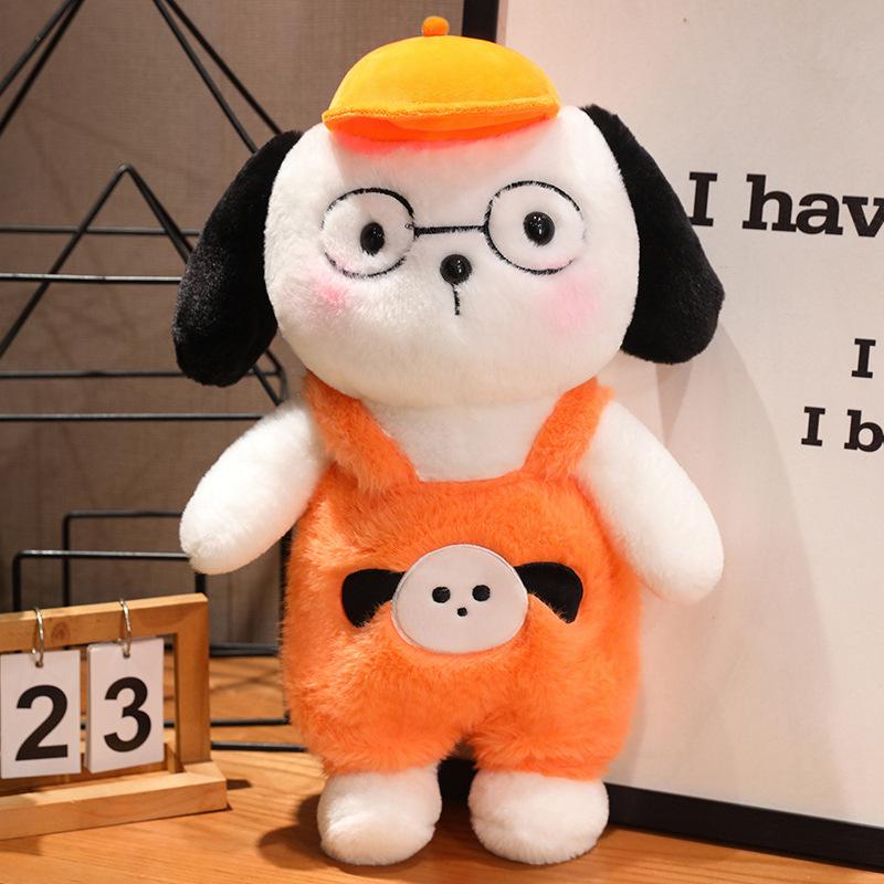 Cute Hat Puppy Dog Doll Plush Toy Little White Dog Teddy Dog Doll Children'S Company Soothing Rag Doll