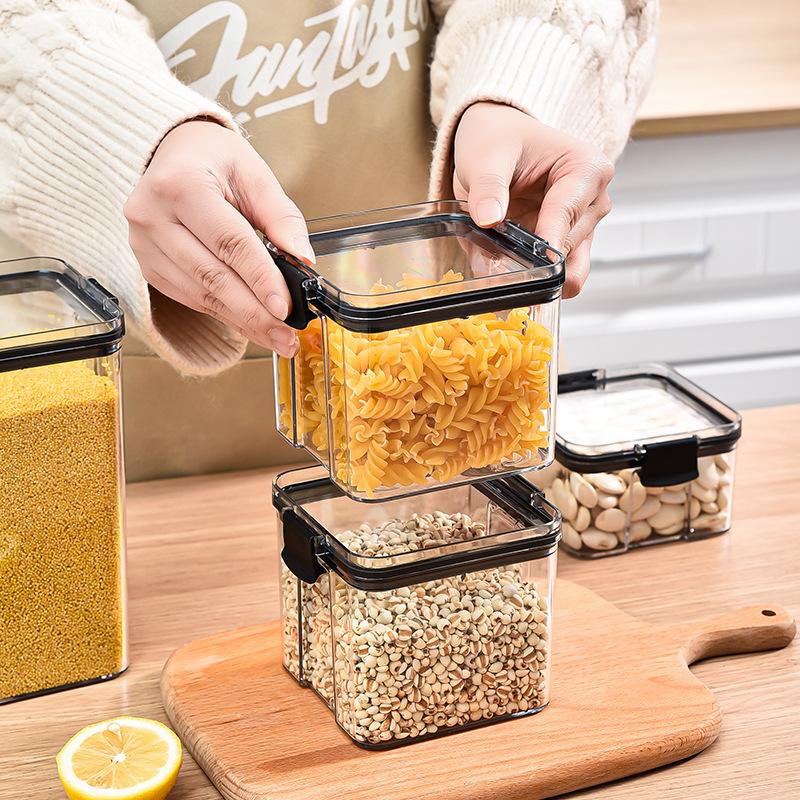 Кухонный ящик для хранения, герметичный контейнер для хранения продуктов, герметичный контейнер для хранения продуктов для кладовой с крышкой для муки, сахара и риса