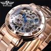 WINNER Women's Fashion Casual Hollow Out Mechanical Movement Manual Mechanical Watch