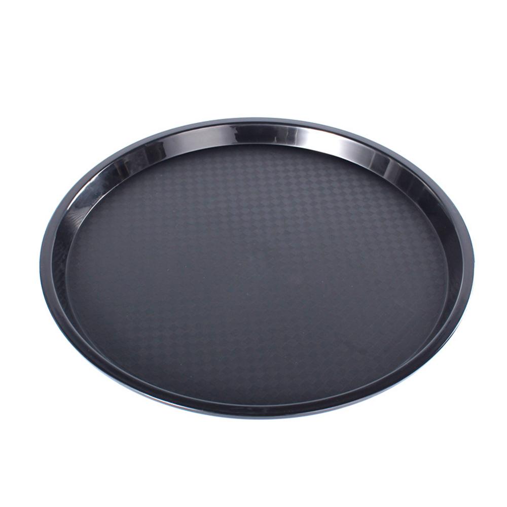 1pcs 14-inch Round Waitress/Waiter Tray Serving Tray Beverage Tray Food Tray Dinner Tray Cafeteria Tray Waitress-style One-handed Carry Fast Food