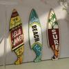 3Pcs Vintage Print Surfboard Wall Hanging Hawaiian Style Surfboard Wooden Sign  Seaside Wall