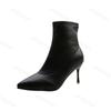 Fashion Thin High Heel Women Elastic Short Boots Fashion Pointed Slip-on Slim Ankle Booties Autumn Winter Ladies Booties Botas De Mujer