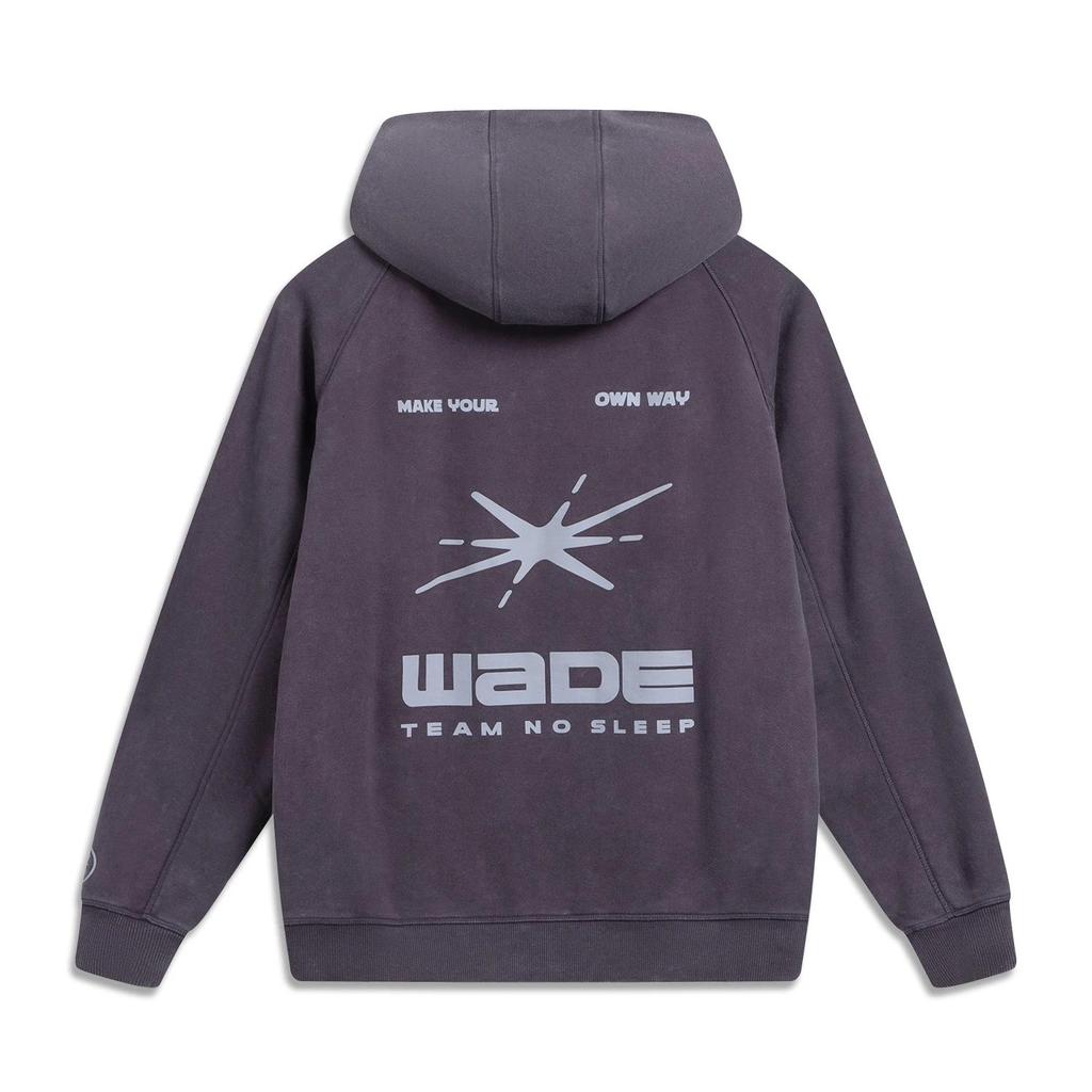 Li-Ning Мужская толстовка с капюшоном Wade Series, стирка, фиолетовый, AWDV731-4