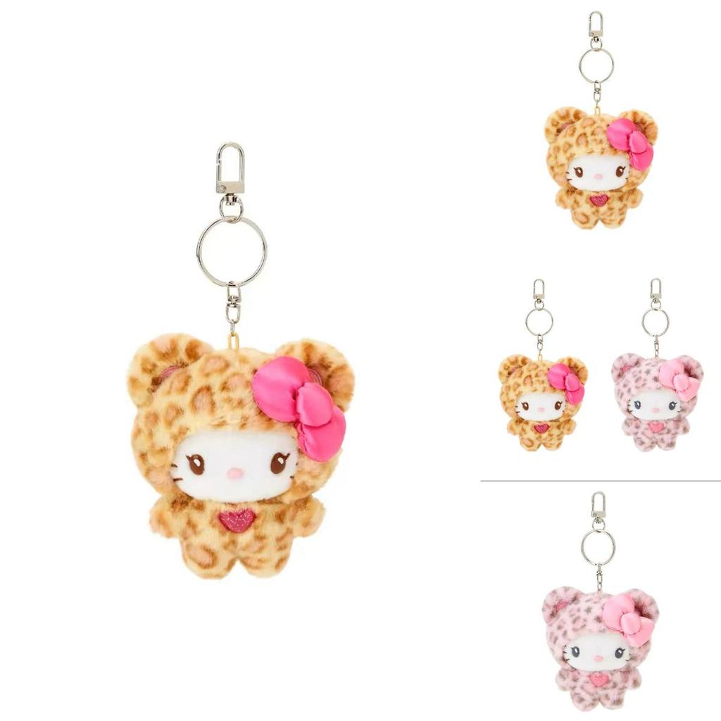 Adorable Japanese Style Sanrio Leopard Print Bear Plush Toy Cute Bag Charm Gift