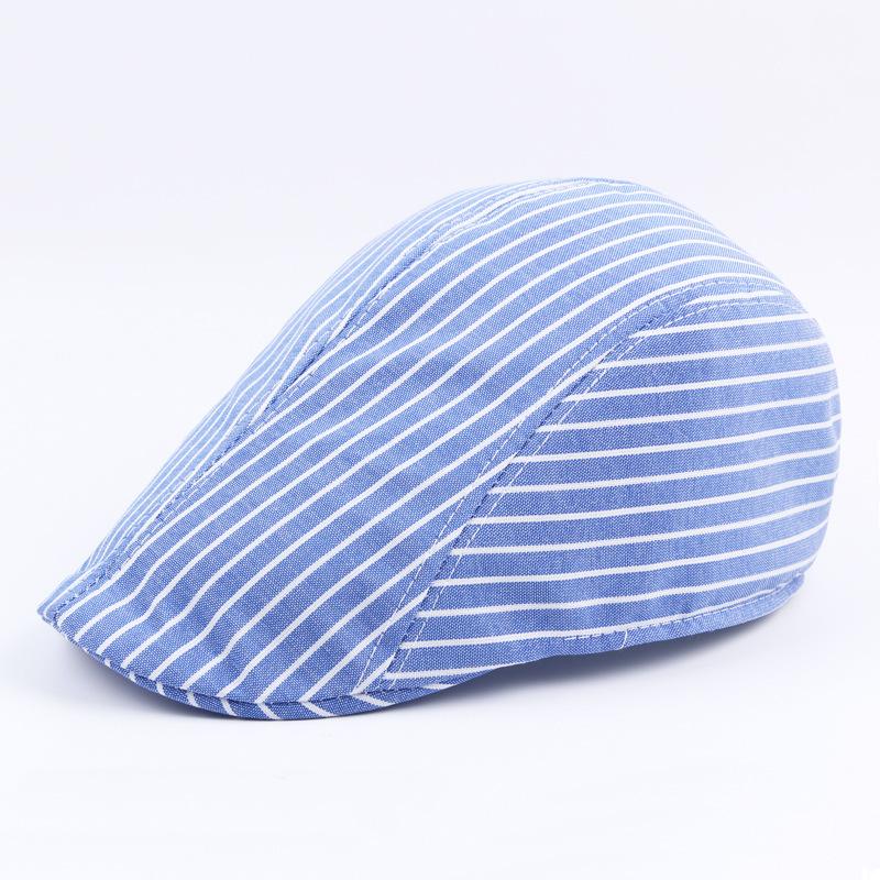 Men's and Women's Stripes Autumn and Winter Trend Beret Versatile Casual Cap Forward Hat Painter Hat