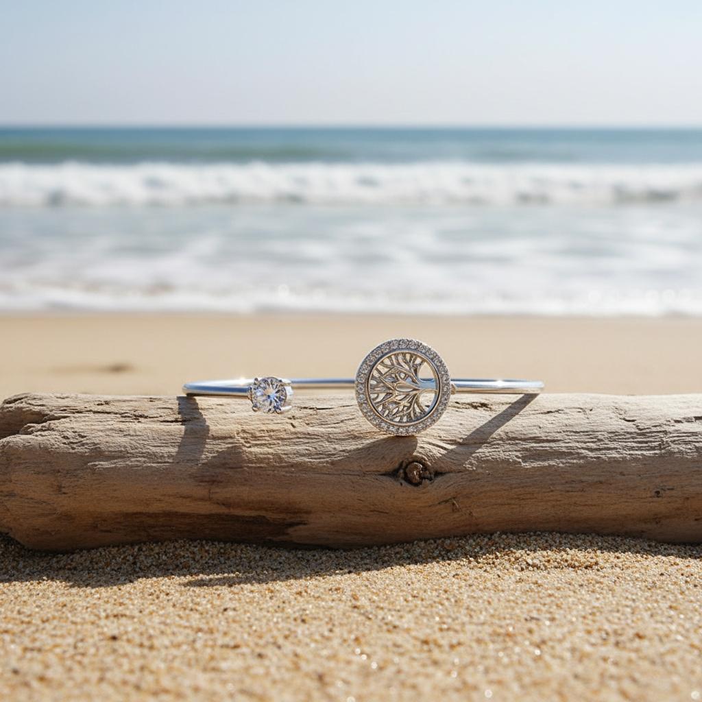 Summer beach accessories, niche design hand jewelry, tree of life jewelry, high-end open bracelet, creative Valentine's Day gift