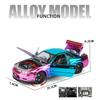 1/24 Nissan Skyline GT-R GTR R34 Сплав Гальванизированная Модель Спортивного Автомобиля Литье под Давлением Металл Гоночный Автомобиль Модели Транспортных Средств Звук Свет Детская Игрушка Подарок