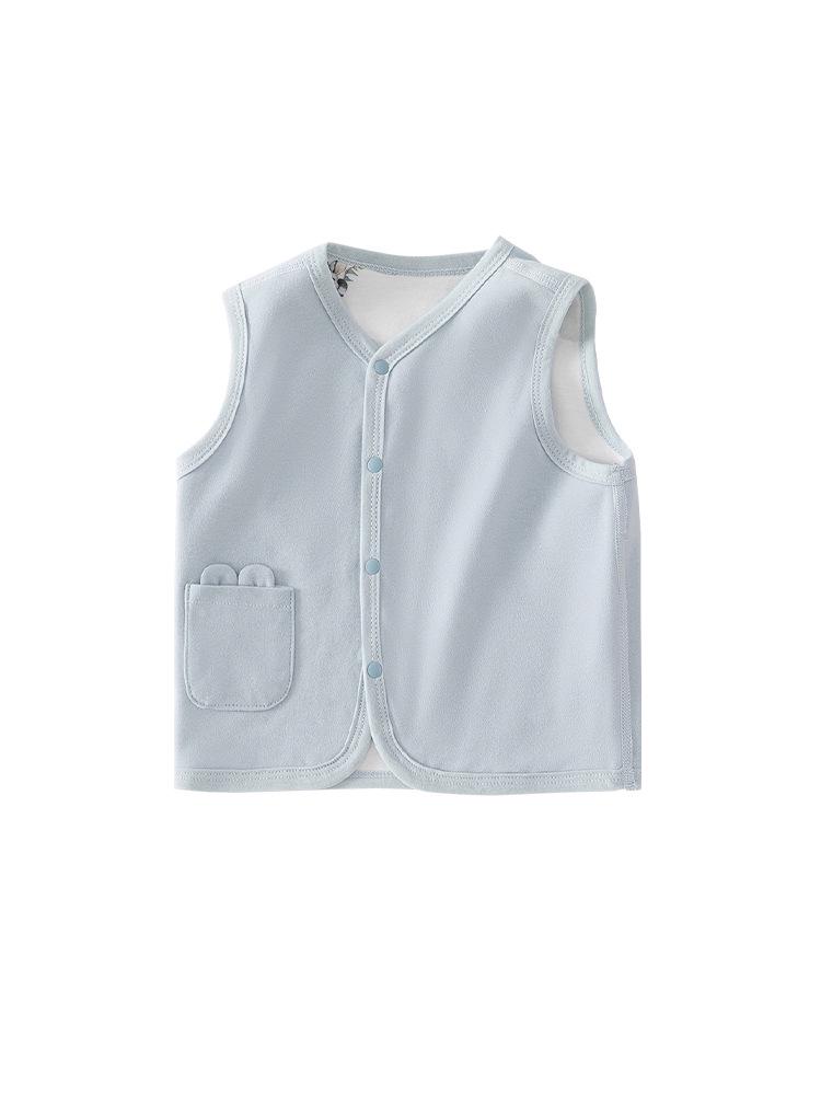 Reversible Newborn Cotton Vest: Double-Layer, Sleeveless, Spring/Autumn Style