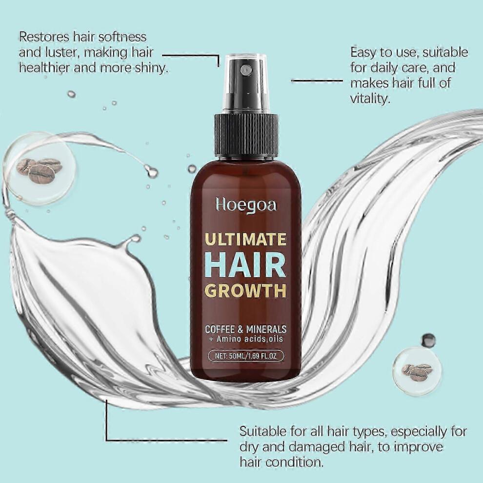 Ultimate Hair Growth Spray: Strengthens the scalp and hair – Natural serum for longer, thicker, fuller hair, 125 nutrients