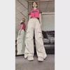 Women's Off-White American Retro Loose Hip-Hop Overalls - Wide-Leg Pants