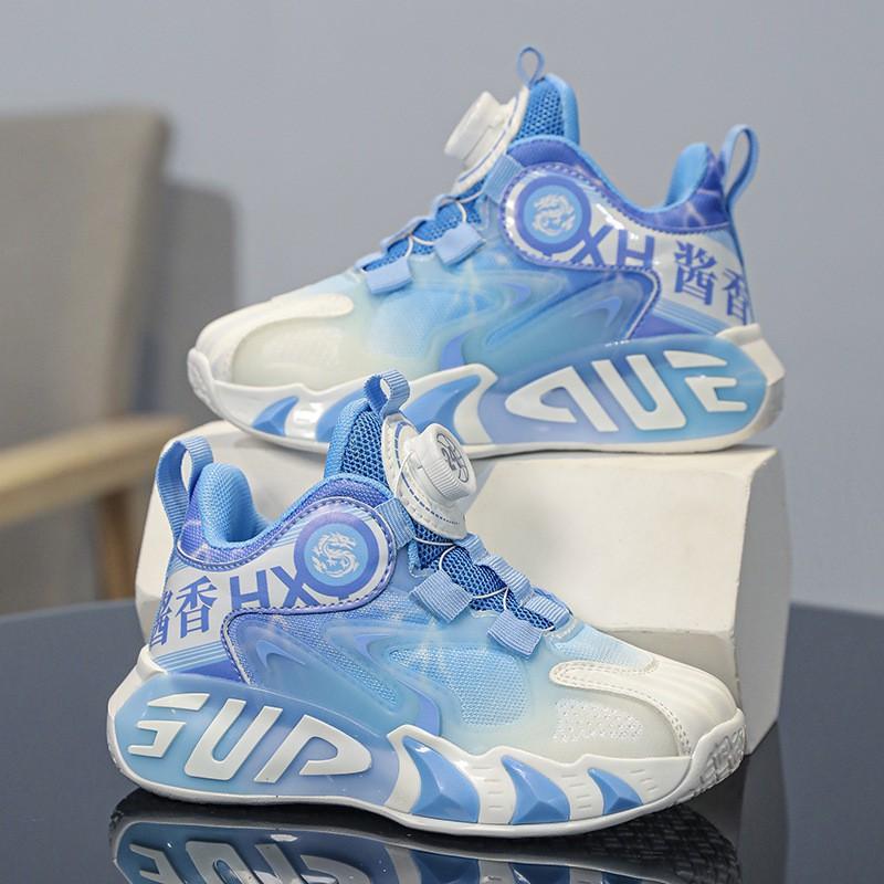 Kids Breathable Mesh Running Shoes Boys Girls Lightweight Basketball Sneakers With
