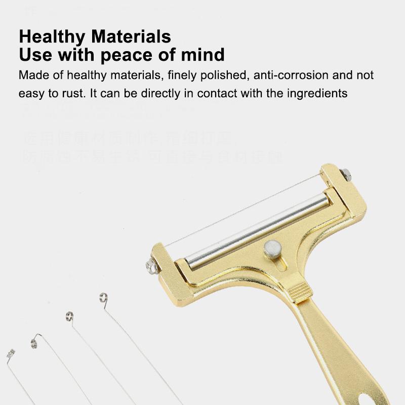 Premium Cheese Cutter & Slicer - Stainless Steel, Adjustable Wire, Includes 4 Additional Wires