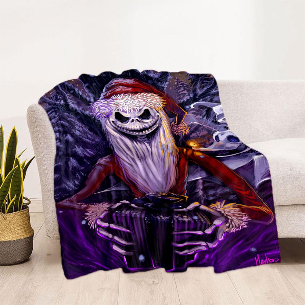 Christmas Nightmare Blanket Durable Comfort Perfect for Bed Seaside Couch All-Season Use Playful Design Ideal Gift for Friends Family Couples Picnic