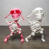 Funny Wind-up Dancing Skeleton Toy No Need Battery Kids Toddlers Desktop Mini 3D Print Shaking Skull Doll Spring Clockwork Toy