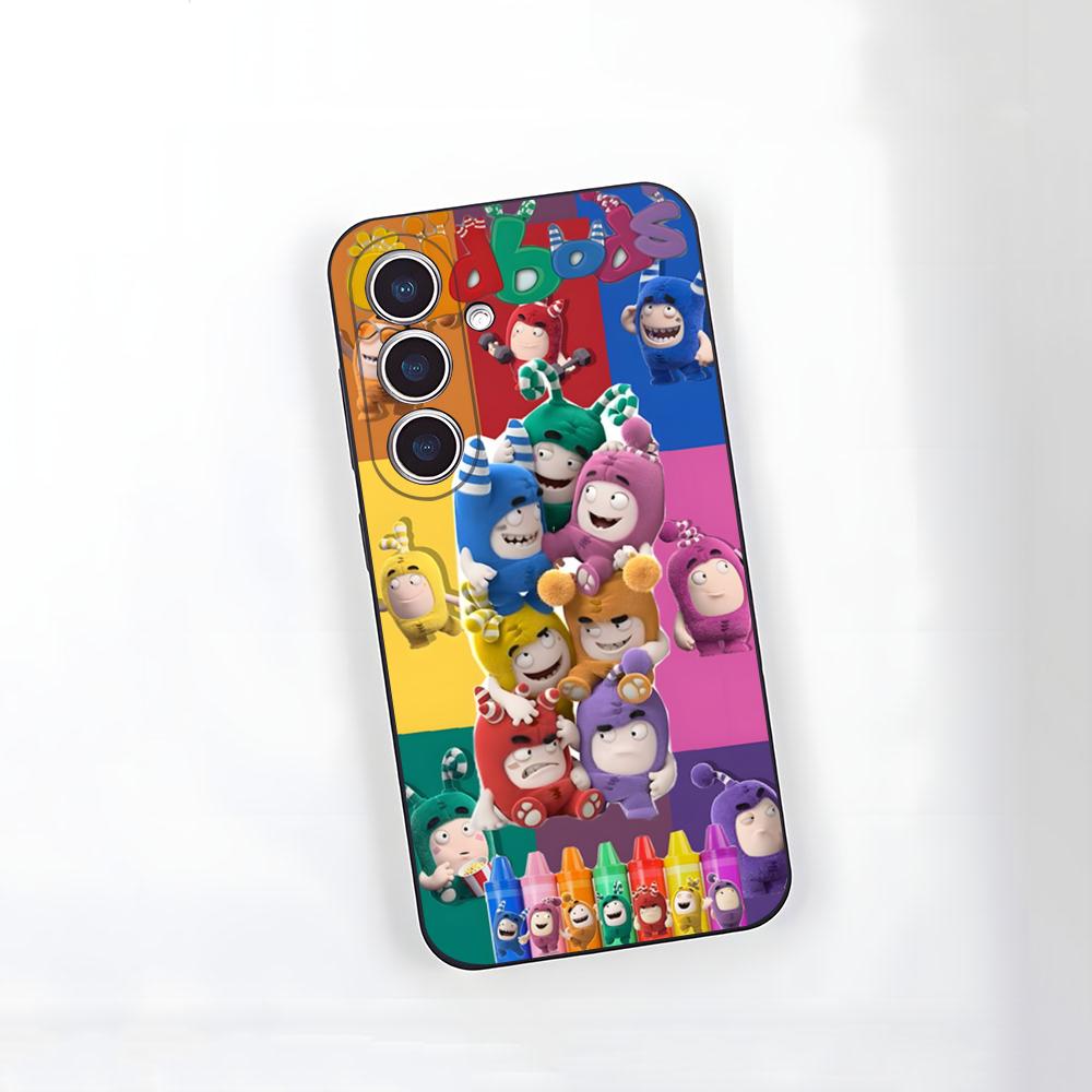 Cartoon O-OddbodsE Phone Case For Samsung S26 S25 S24 FE S23 S22 S21 Plus S20 Ultra Note20Ultra Black Soft Shell