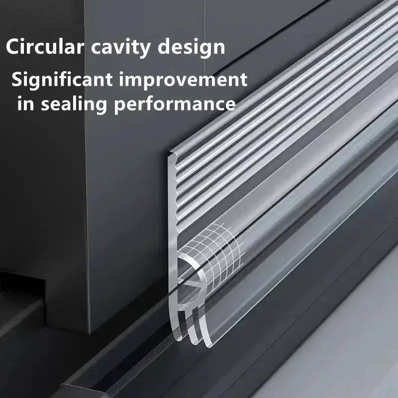 Уплотнитель низа двери из ТПЭ Тройная звукоизоляционная конструкция Для безрамных раздвижных дверей Шкафов Гардеробов Душевых кабин 1 м