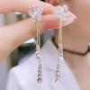 Trendy Crystal Long Earrings Female Moon Star Flower Rhinestone Wedding Pendant Earrings Fashion Korean Jewelry Earrings