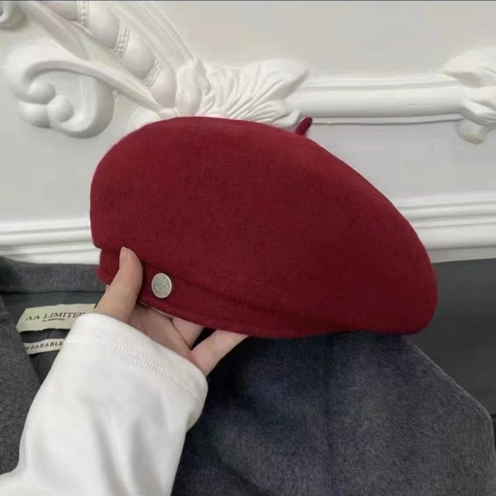 Британский стиль Шерстяной берет Шерстяная ретро шляпа художника Модная восьмиугольная шляпа Уличная