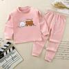 Winter Kids Long Sleeve O Neck T Shirt Pants Set Casual Baggy 2pcs Suit Cotton Cartoon Printes Outfit