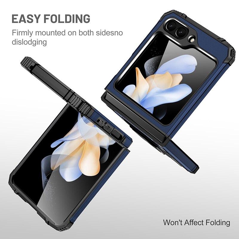 Anti-Shock Dual Layer Folding Bag Case for Samsung Galaxy Z Flip 5 Flip5 Zflip5 5G Fall Protecton Cover