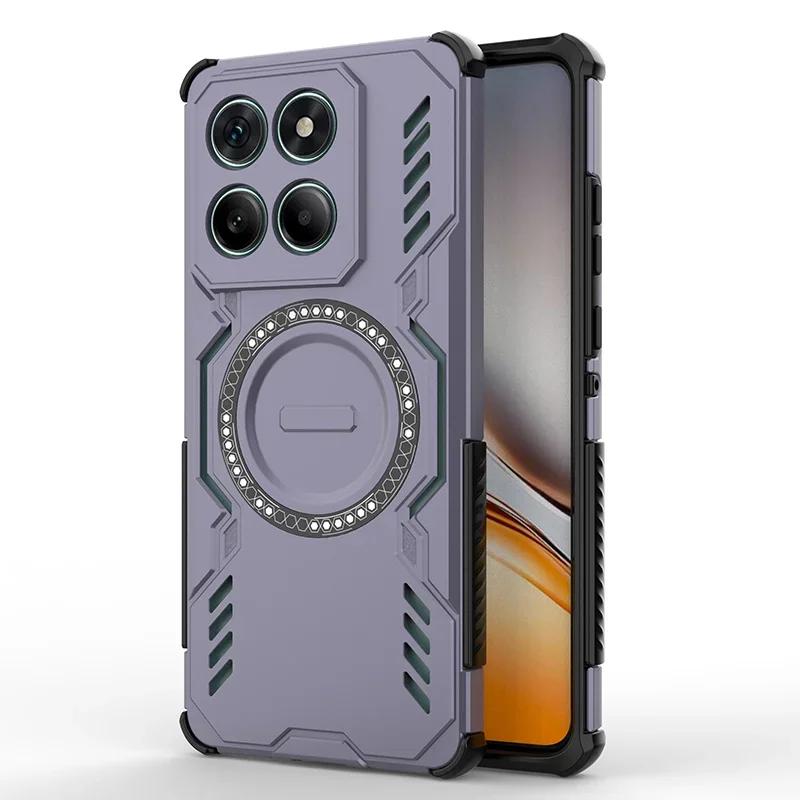 Бронированный противоударный чехол с защитой линзы, магнитный, Magsafe, для беспроводной зарядки, для телефона Motorola Moto Edge 50 60 Pro Fusion Neo