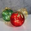 3 Pcs Christmas Ball Ornaments Pre-Lit Balls with Soft White LED Light for Tabletop Xmas Home Party Centerpiece