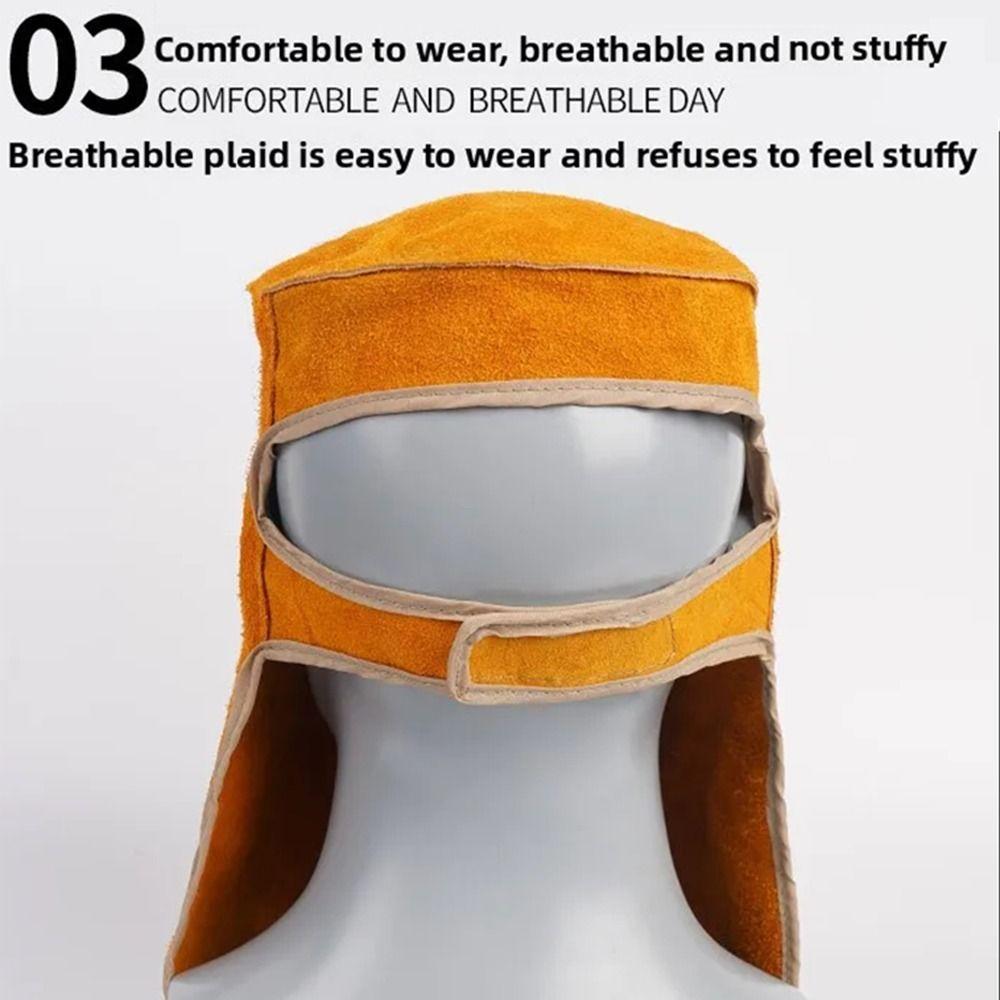 Flip Open Lens Leather Welding Hood Comfortable Welding Protection Mask  Labor Protection